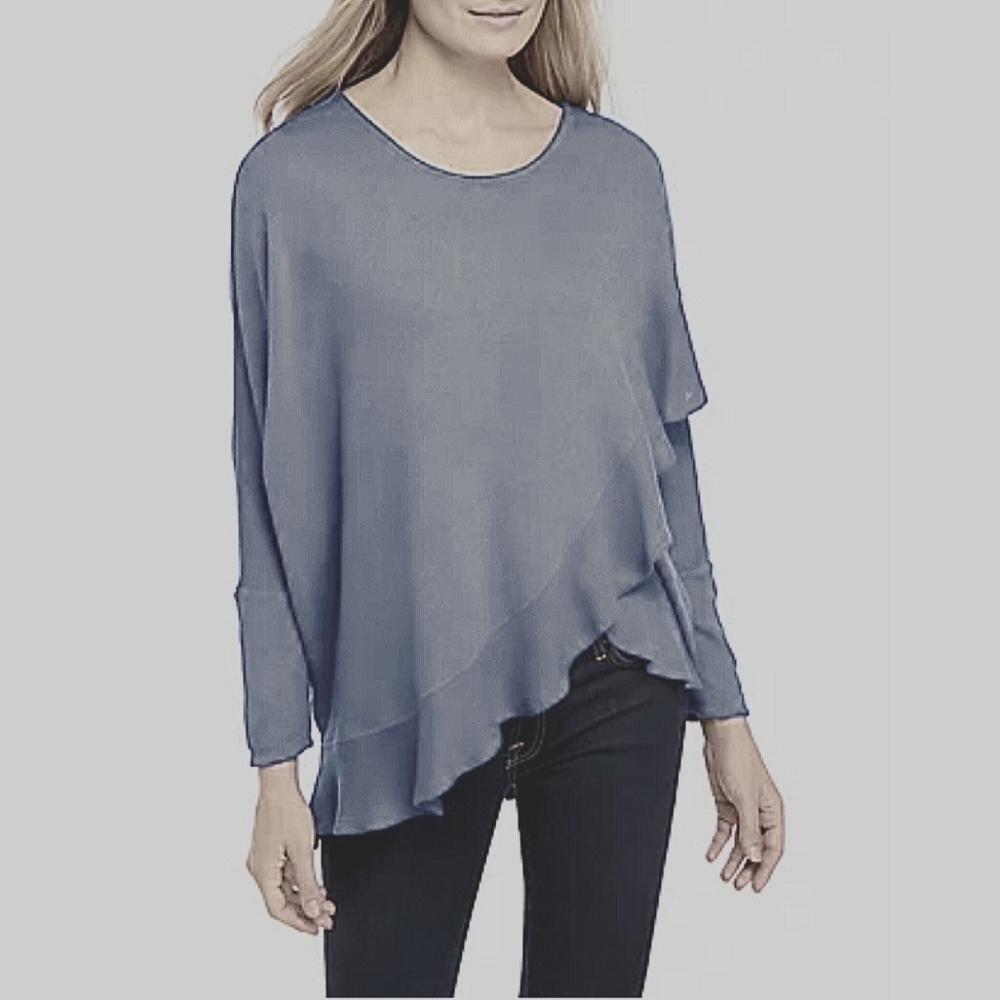 NWT Grace Elements 3/4 sleeves textured ruffle top